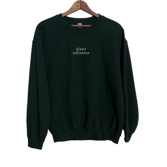 Gildan Heavy Blend Plant Collector Crewneck Pullover Sweatshirt Green Sz Medium - Picture 1 of 6